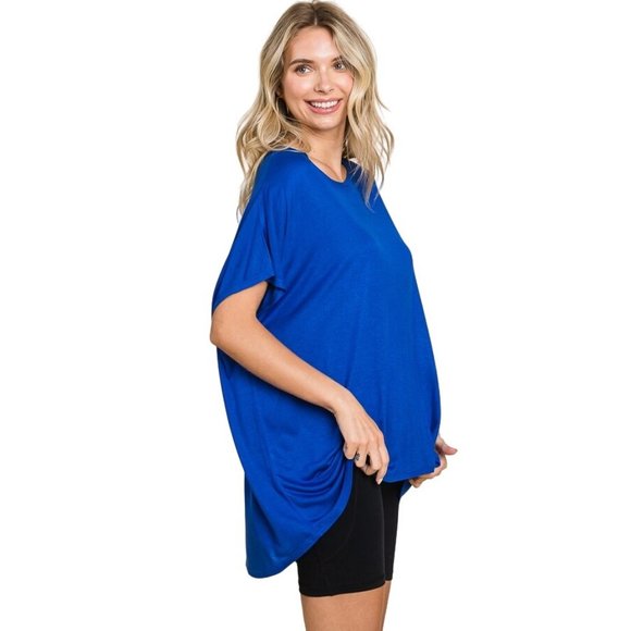 Culture Code Blue Round Neck Oversized Flowy Sleeveless Tank Top CAK1557 - Picture 2 of 8